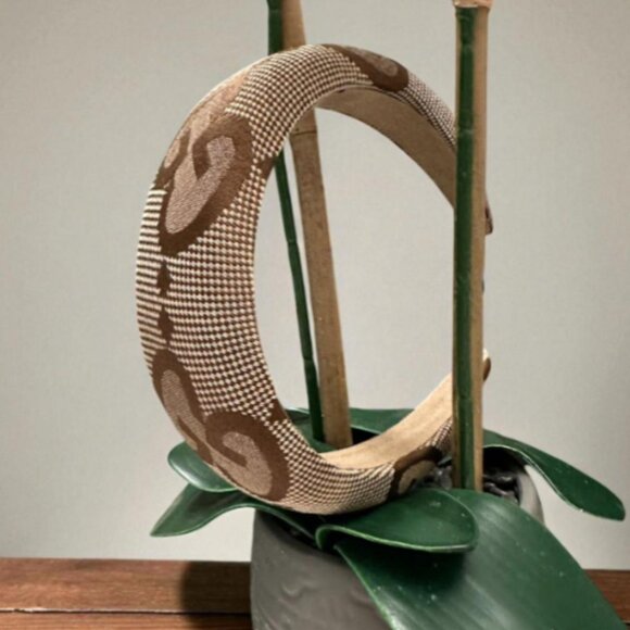 New Wide Brown Hair Hoop with Pattern